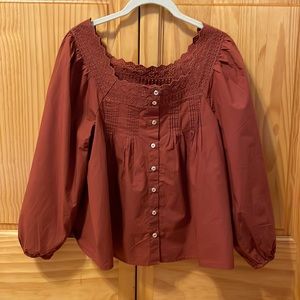 Puff sleeve 100% cotton blouse NWT!